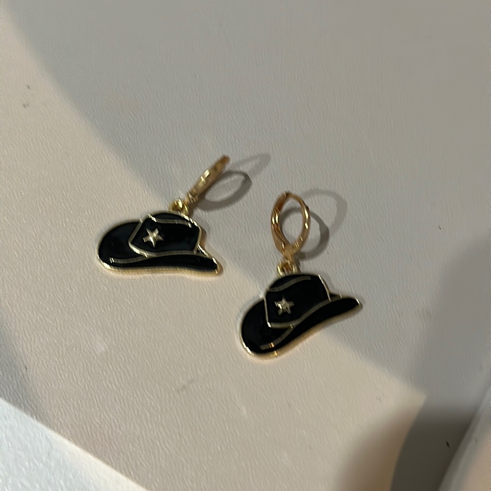 cute cowboy hat earrings